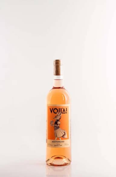 Vinho Rose Voila Mediterranee IGP 2023 Provence, França Seco, Elegante e Refrescante, Aromas Florais e Frutas Vermelhas 750ml