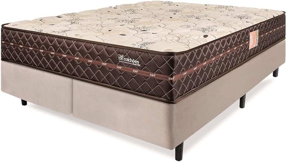 Cama Box Colchão King Firme Espuma D33 Antialérgico Certificado 193x203x54cm - BF Colchões