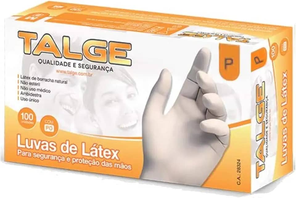 Talge Luva Latex P Cp 100Un, Talge, Branco