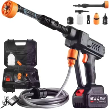 Lavadora De Alta Pressão Vap Portátil Recarregável W 12V Bocal de Alta Pressão BIVOLT + Maleta de transporte 110V/220V 5 Modos de Uso Limpeza Casa Apartamento Lavagem Carro Moto - CLICK FACIL