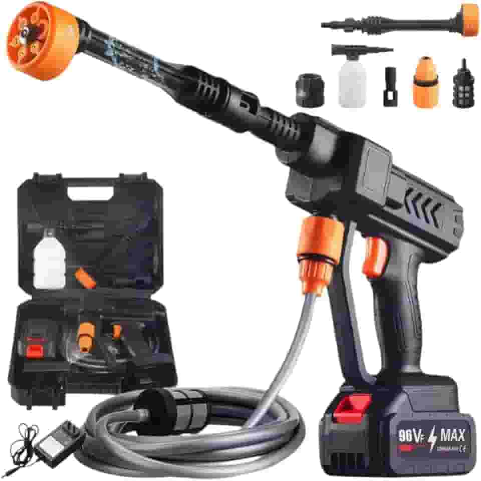 Lavadora De Alta Pressão Vap Portátil Recarregável W 12V Bocal de Alta Pressão BIVOLT + Maleta de transporte 110V/220V 5 Modos de Uso Limpeza Casa Apartamento Lavagem Carro Moto - CLICK FACIL