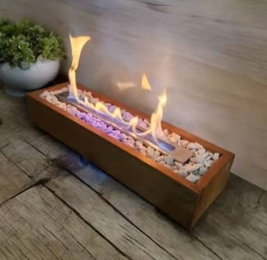 Lareira Ecológica Madeira Portátil - 55cm X 15 CMS e 7 CMS De Altura.