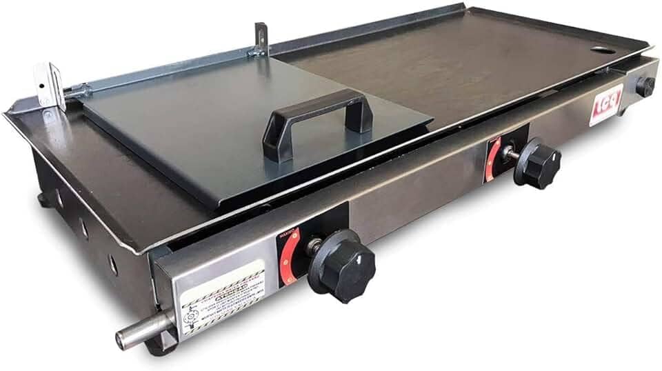 Chapa Gás Lanche Hamburguer 2 Bocas 30x70 Com Abafador Prensa LCG