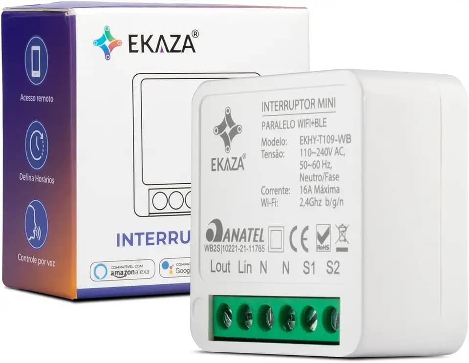 Interruptor mini Modulo Embutido EKAZA T109-WB, Wifi+BLE, EKHY-T109-WB