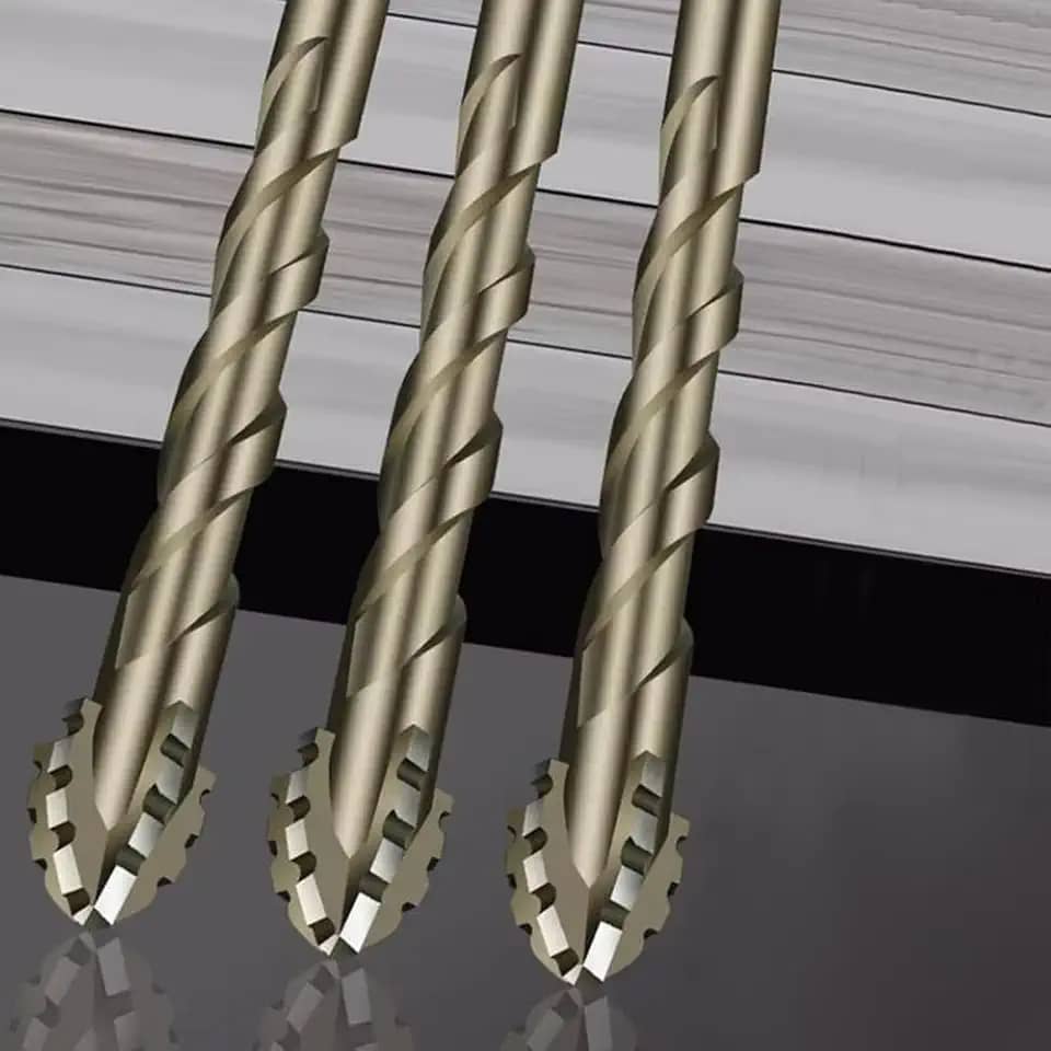 3 peças de brocas excêntricas de dente de serra com ponta de carboneto, haste hexagonal para azulejos de cerâmica, ferro fundido, vidro, mármore, concreto, ferramenta de perfuração a seco