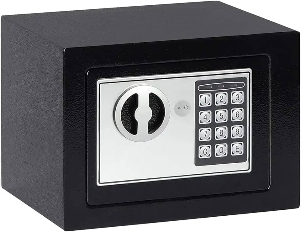 Cofre Eletrônico Digital Teclado Com Senha e 2 Chave Extra Residencial e Comercial