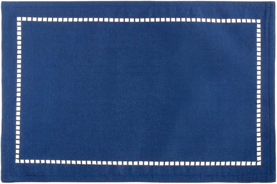 LYOR - Lugar Americano de Poliéster e Linho Lévis Azul 45cm x 30cm