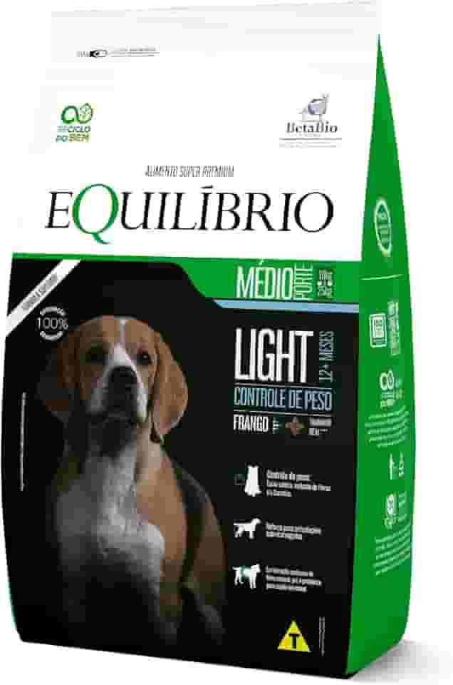 Equilíbrio Super Premium Cães Ração Cães Equilibrio Raças Médias Adulto Light Frango 12Kg
