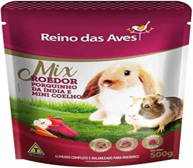 Reino das Aves Ração Gold Mix Porquinho Da Índia E Mini Coelho 500G R.D.A