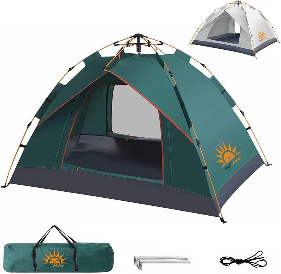 Barraca de Camping Automática Impermeável 2-3 Pessoas, Leve e Pronta para Praia, Mochilão e Caminhadas,Versão Upgraded: À Prova D'Água & Proteção Solar