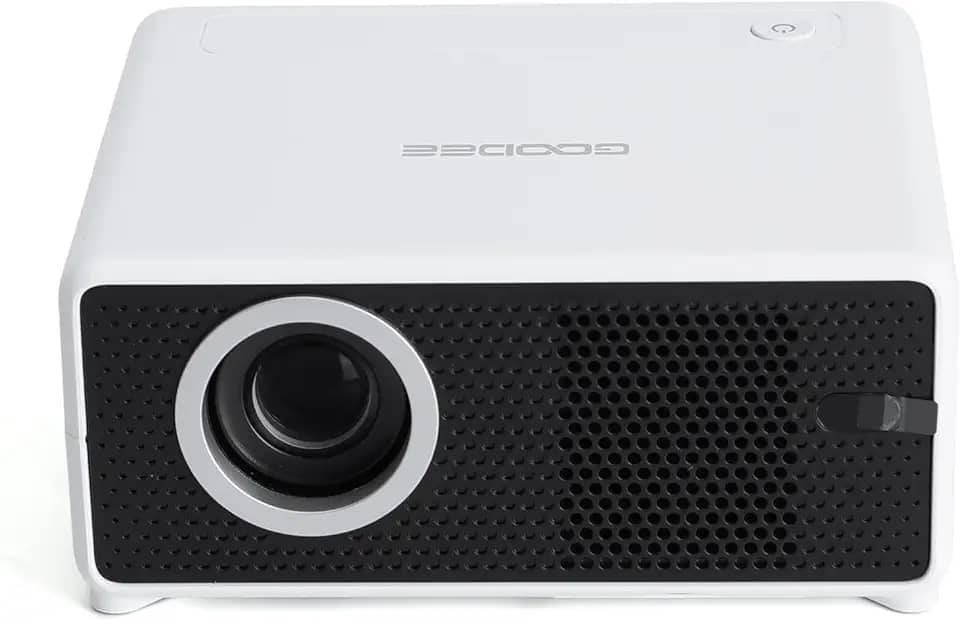 GOODEE Mini projetor inteligente com WiFi e Bluetooth – Netflix/YouTube/PrimeVideo integrado, foco elétrico e pedra fundamental, projetor de vídeo portátil de alcance curto Full HD 1080p compatível