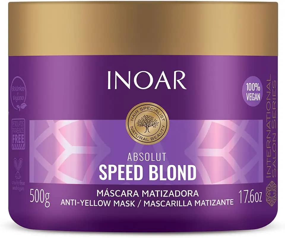 Inoar, Absolut Speed Blond, Máscara, Hidratação, Brilho E Neutralização Para Loiros Impecáveis - 500g