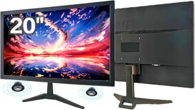 Monitor Gamer LED 20 Polegadas pc, 1440x900 HD, 75Hz, Alto-falantes Integrados, HDMI/VGA/3.5mm, Tempo de Resposta 5ms