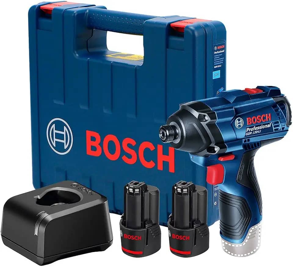 Bosch Chave de impacto GDR 120-LI 12V com 2 baterias, 1 carregador e maleta