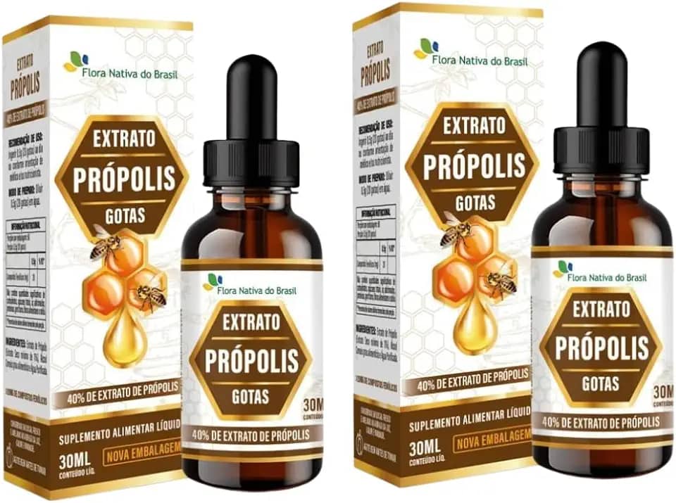 Kit 2x Extrato de Própolis (40% EXT) Marrom 30ML Flora Nativa do Brasil