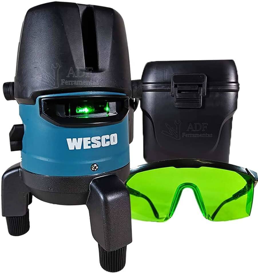 Nivel a Laser 5 Linhas Verdes Base Giratória 360 WS8911K Wesco