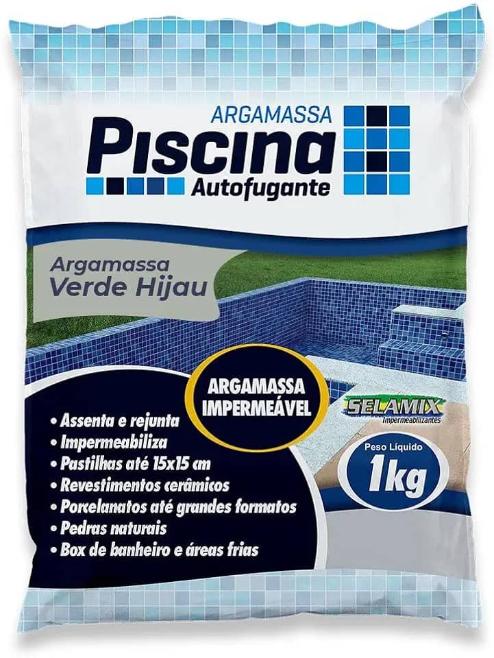 Argamassa Piscina Aut. Impermeável Cor Verde Hijau 1Kg