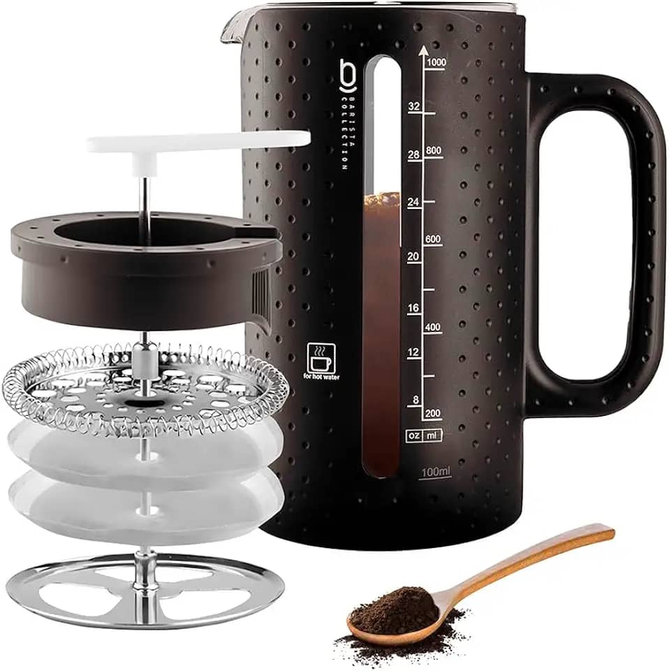 Cafeteira Prensa Francesa Leite Cremoso 1 Litro Biscuitt Intensità Aço Inox Barista Collection