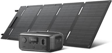 EF ECOFLOW Gerador Solar RIVER 3 120V com 45 W Painel Solar, Bateria LiFePO4 230 Wh, UPS <20 ms, Estação de Energia Portátil de Carregamento Rápido em 1H para Uso ao Ar Livre, em Camping ou em RVs