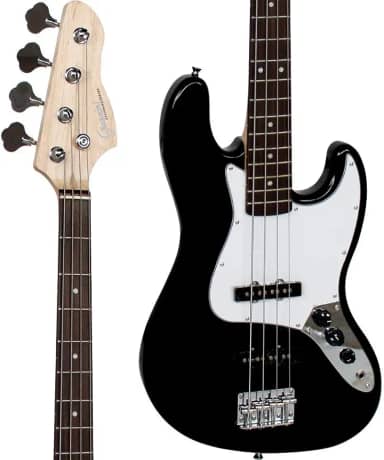 Contrabaixo Elétrico 4 Cordas GB 100 Preto/ Branco GIANNINI