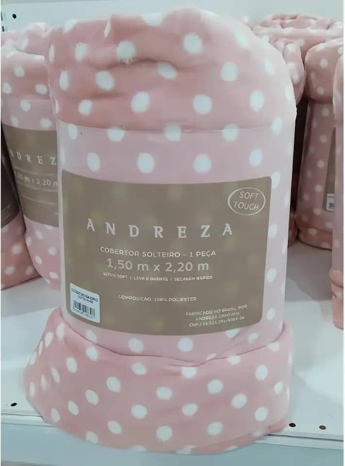 Manta Solteiro Soft Petit Poá, 220 cm x 150 cm, Antialérgica