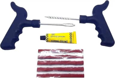 Kit Reparo para Pneu sem Câmara, 8 Peças, Macarrão 10 cm, com Escariador e Aplicador