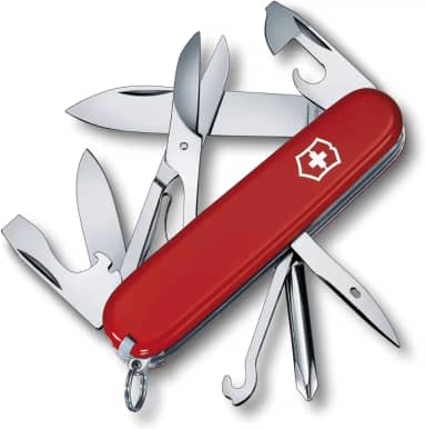 Victorinox Canivete suíço Super Tinker, canivete de bolso suíço de 14 funções com lâmina grande, 2 chaves de fenda e gancho multiuso - vermelho