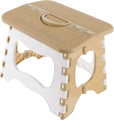 Banqueta Multiuso Dobrável Portátil - Compacta, Ergonômica e Resistente para Camping, Eventos e Casa (Bege)