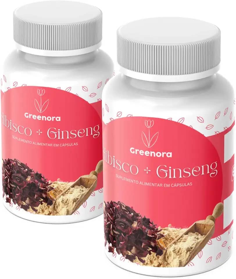 Hibisco com Ginseng 120 Cápsulas Greenora (Kit 2)