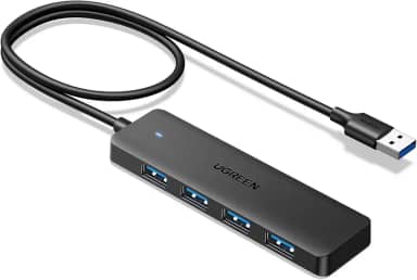 UGREEN Hub USB 3.0 4 em 1,Divisor USB-A, Expansor USB Ultrafino para Mouse, Teclado, Pen Drive, Disco U, Impressora, Compatível com Laptop, PC de Mesa, Xbox, PS5 e Muito Mais, 2 Pés