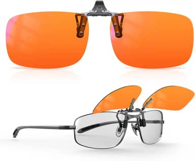 Goiteia Óculos Bloqueadores De Luz Azul Laranja, Clipe Para Enxaqueca, Óculos Para Jogos, Tensão Ocular/Sensível À Luz, Ajuda A Dormir