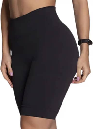 Bermuda Academia Feminina Zero Transparência Sem Costura Cós Alto Poliamida Selene