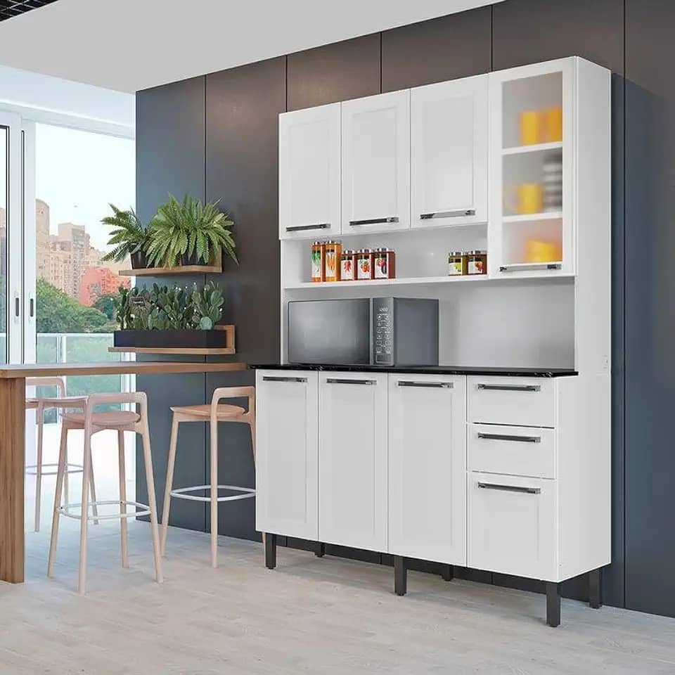 Armário de Cozinha Compacta Itatiaia 8 Portas 2 Gavetas Branco