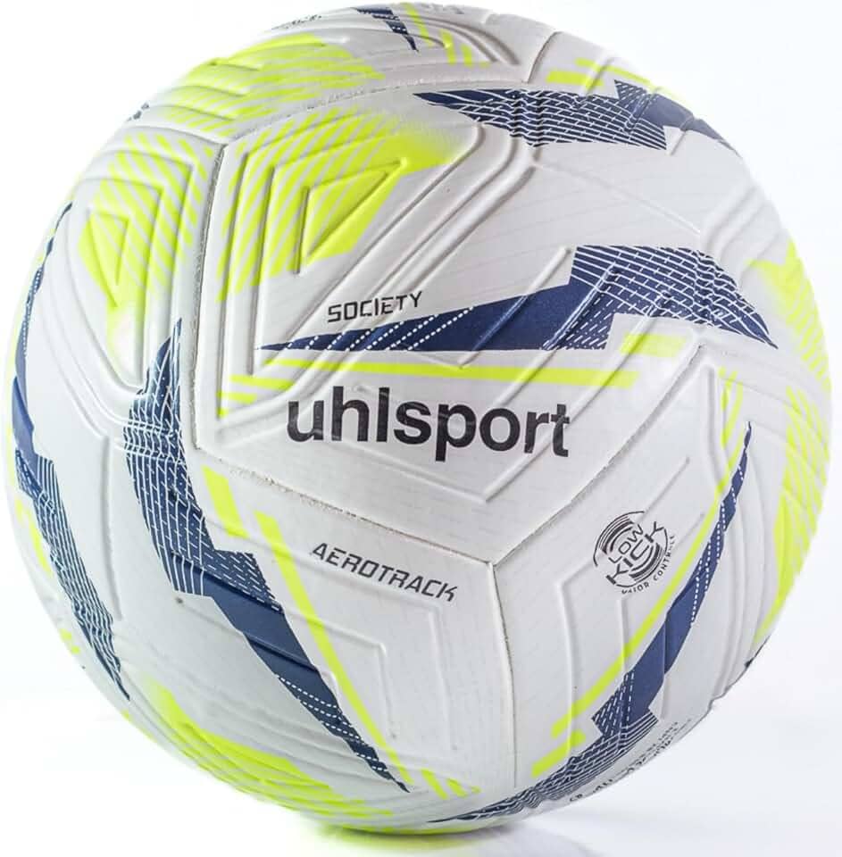 Bola Futebol Society Uhlsport Aerotrack Tamanho 5 Termocolada Sem Costura Oficial Jogo Treino Resistente Leve para Adulto Masculino Feminino Resistente Grama Sintética Profissional
