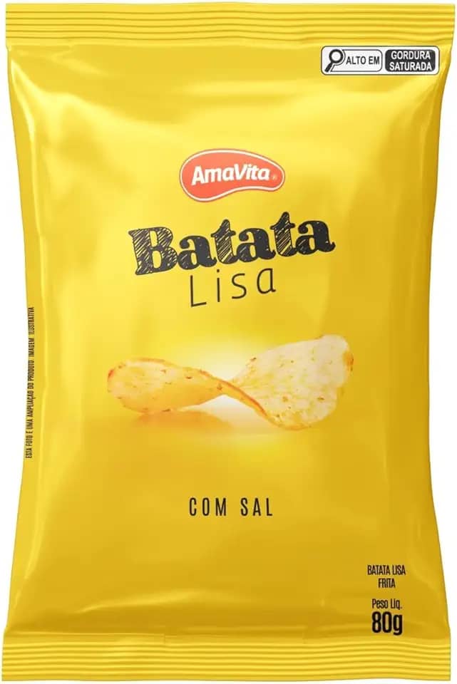 BATATA CHIPS LISA AMAVITA COM SAL 80G