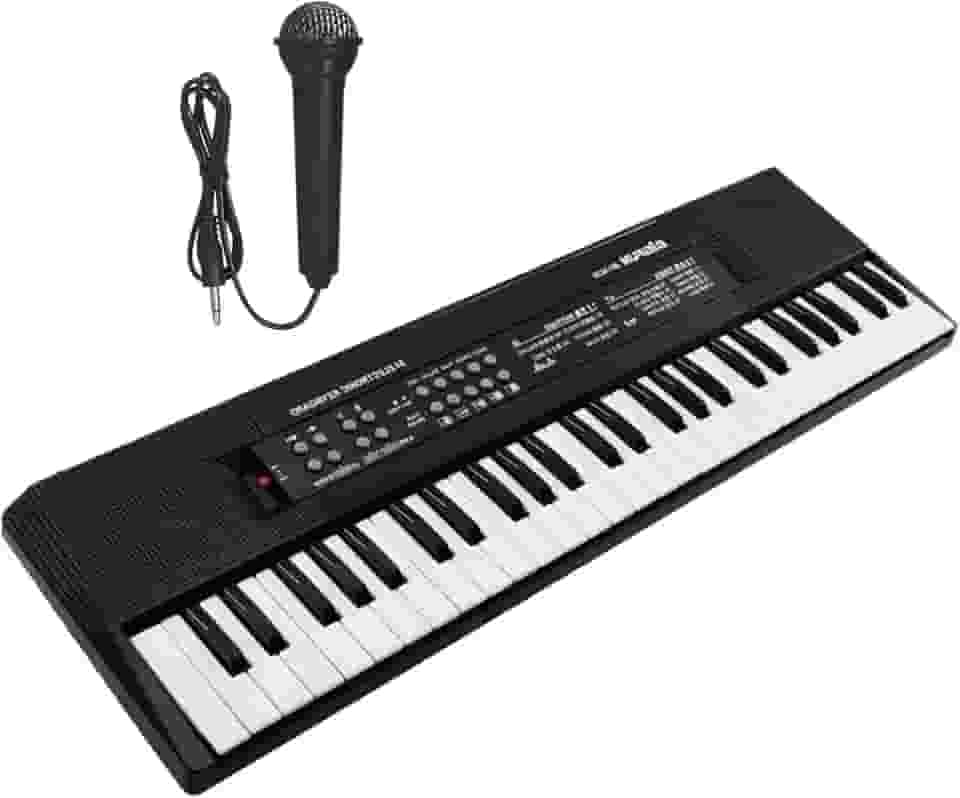 Generic Teclado de piano elétrico, teclado de piano musical digital, 61 teclas, órgão eletrônico para festa, preto
