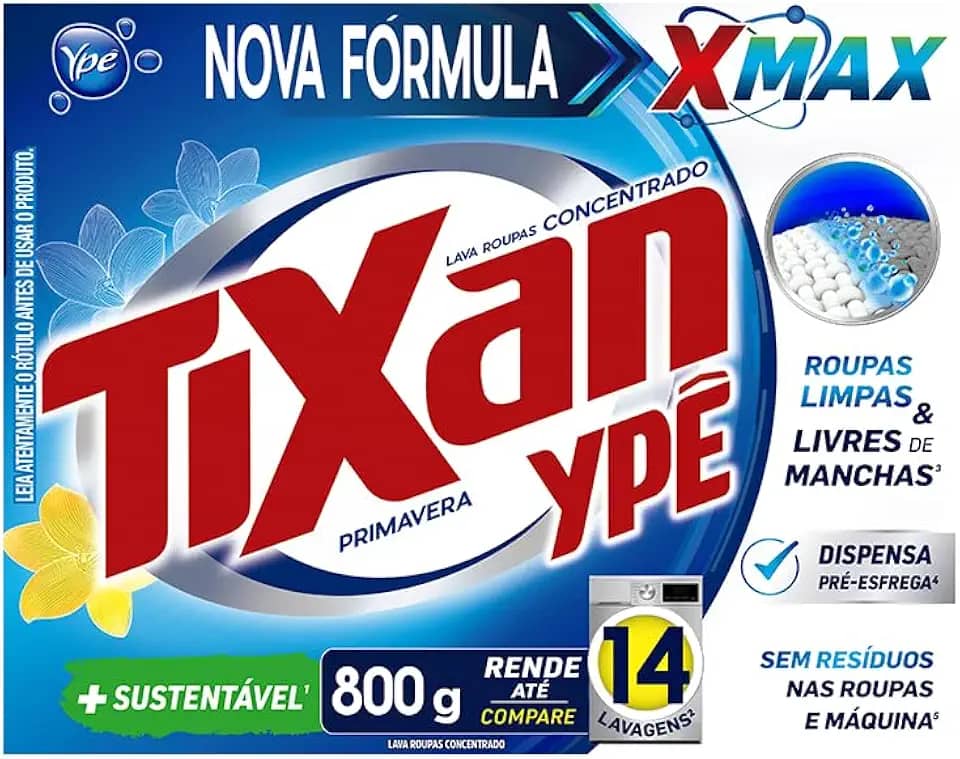 Ypê Lava Roupas em Pó Tixan Primavera 800g