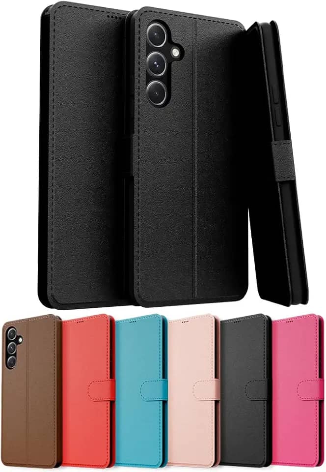 Capa Capinha Carteira Flip Couro Compatível Samsung Galaxy A54 Premium (PRETO)