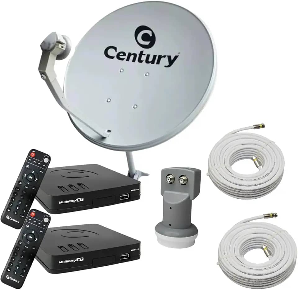 Kit Antena - Receptor Digital Midiabox Lnbf Duplo Cabo 110v/220v