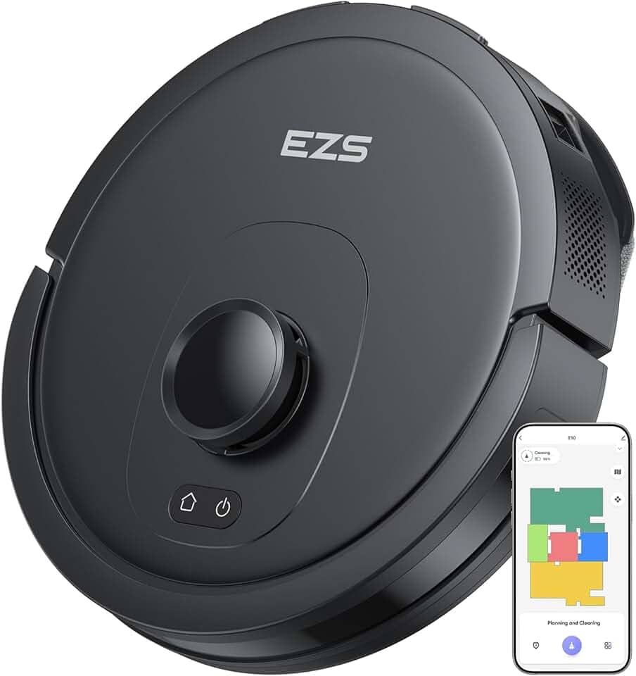 Aspirador Robô EZS E10, Sucção Ultra Forte de 5.500 Pa, Navegação a Laser iPath, para Limpeza Profunda de Pisos, Ideal para Cabelos e Pisos Duros