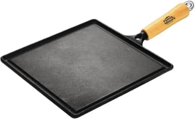 Bifeteira Lisa Quadrada 240 mm x 240mm - Cabo de Madeira