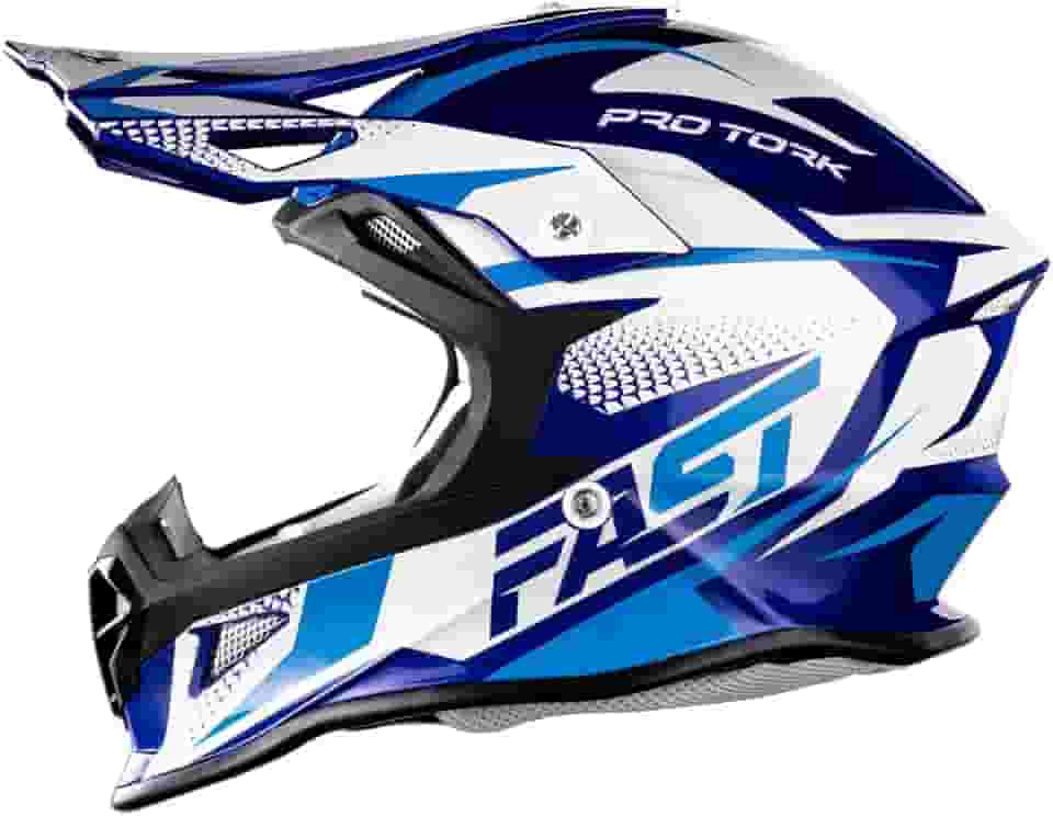 Capacete Motocross Fast Tech Limited Edition 56 Azul/Branco 56