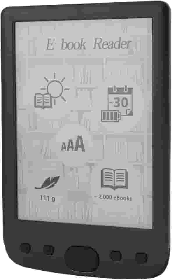 Luocute Touch Screen E Reader, 6 Polegada 800x600 Grande Display E Leitor de Livros Com Luz Quente Ajustável, Estojo Protetor, Semanas de Vida útil da Bateria, Preto, para Processador (4g)