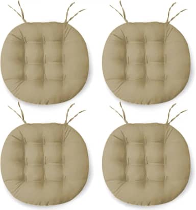 Kit 4 Almofadas Assento Cadeira Futton Futon 40x40cm Redondo Cores Diversas (Chino)