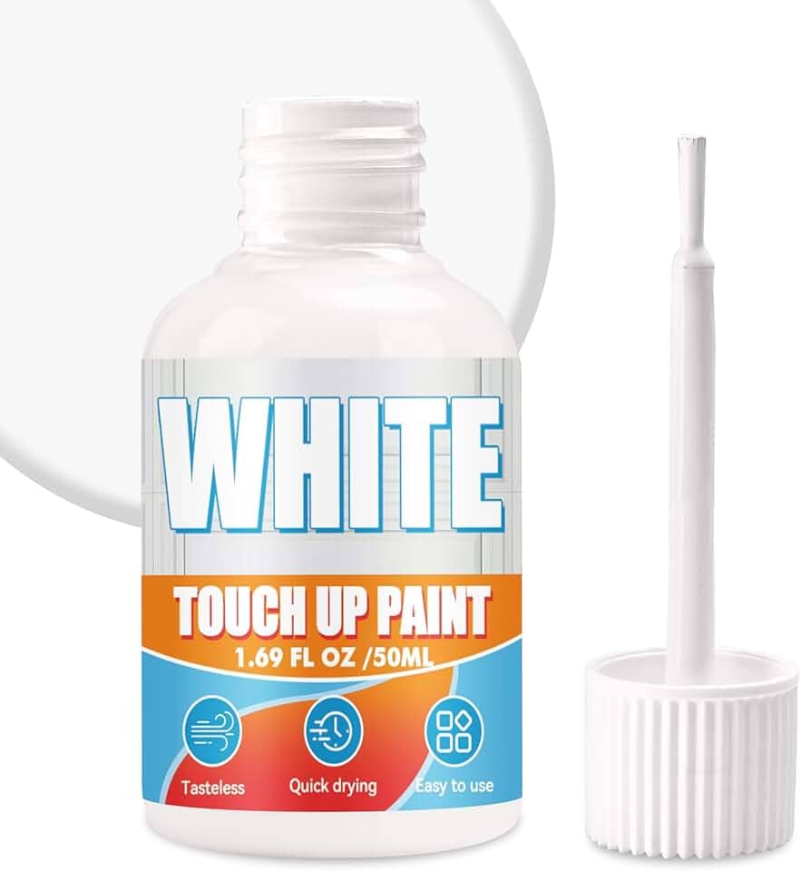 Caneta de tinta de retoque branca, tinta branca para eletrodomésticos, 4 ml de tinta inodora, kit de reparo de porcelana para arranhões e manchas na banheira, cozinha, armário, porta, móveis