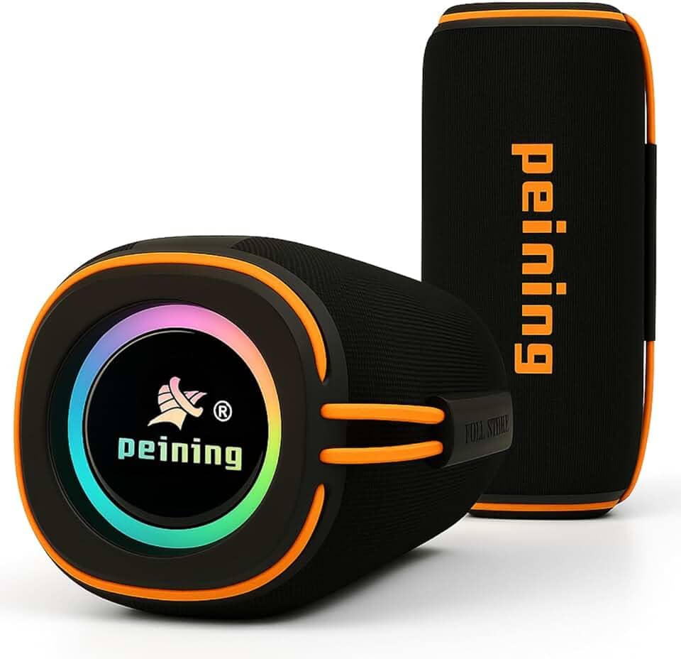 Caixa de Som Bluetooth Peining 30W Premium — 10h de Bateria, À Prova d’Água IPX6, Graves Explosivos, Luz RGB, Bluetooth 5.3, Cartão TF, AUX, Portátil — Ideal para Festas e Viagens
