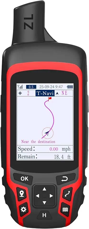 GPS portátil A6 para caminhadas, navegador GPS resistente à prova d'água com 20 horas de vida útil da bateria, 2 modos de navegação, tela colorida de 6 cm e bússola GPS, informações da fase