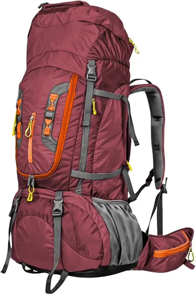 Mochila Cargueira 80L para Camping, Trilha e Viagem – Impermeável, Resistente e Ergonômica com Sistema de Ventilação, Alças Acolchoadas e Múltiplos Compartimentos