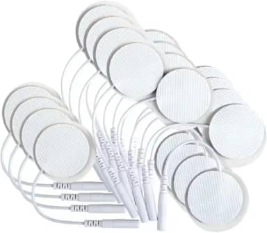 Eletrodos Adesivos Redondos, 3,2cm, Kit com 10 ou 20 Unidades, Conector 2mm, Branco (10)