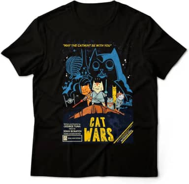 Camiseta Geek Mascilino Cat Wars 5 Cores